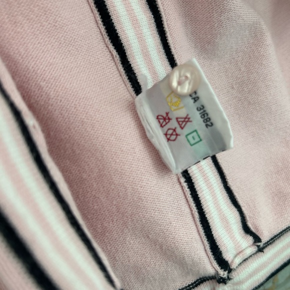 Vintage Baby Pink Cardigan & Matching Camisole Set – Black & White Trim - Picture 8 of 10